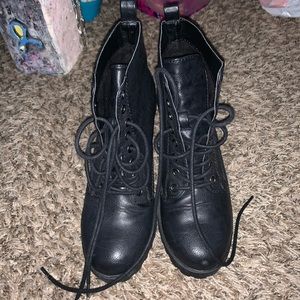 heeled combat boots